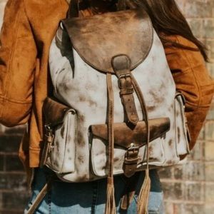 Freebird Large Distressed Leather Backpack